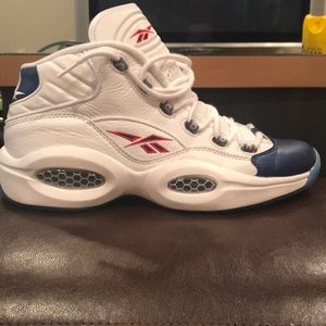 Reebok Question Mid - White/Pearlized Navy/Red